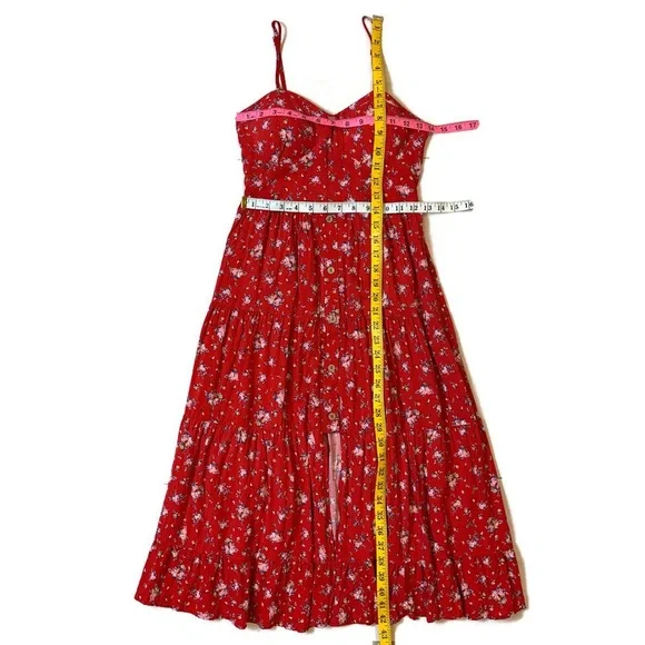 Band Of Gypsies Floral Tiered Midaxi Dress XS - Picture 8 of 12